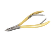 HNSS-A021, HAAN Semi-Square Jaw Cuticle Nipper – 14, Double Spring (Half Gold), Stainless Steel 420
