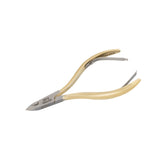 HNSQ-C075 Square Head , (Half Gold), Jaw 14, Double Spring Cuticle Nipper Stainless Steel 420