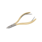 HNSS-C081 Semi-Square Head , (Half Gold), Jaw 14, Double Spring Cuticle Nipper Stainless Steel 420