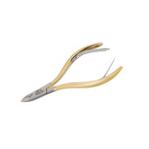 HNSS-C084 Semi-Square Head , (Half Gold), Jaw 16, Double Spring Cuticle Nipper Stainless Steel 420