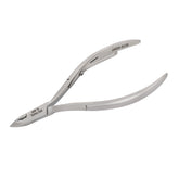 HNSS-E126 Semi-Square Head Cuticle Nipper, Jaw 14, Single Spring, Polish Grey, Stainless Steel 420