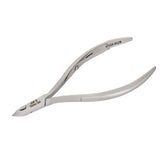 HNSS-E128 Semi-Square Head Cuticle Nipper, Jaw 16, Single Spring, Polish Grey, Stainless Steel 420