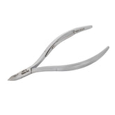 HNRD-E129 Round Head Cuticle Nipper, Jaw 14, Single Spring, Matt Grey, Stainless Steel 420