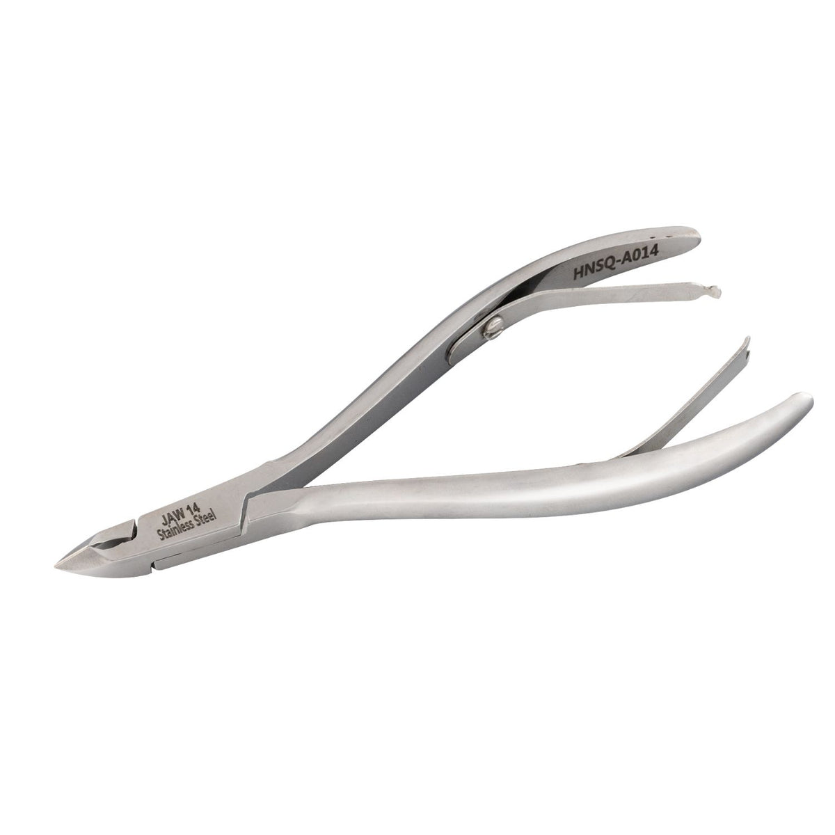 HNSQ-A014, HAAN Square Jaw Cuticle Nipper – 14, Double Spring (Polish Grey), Stainless Steel 420