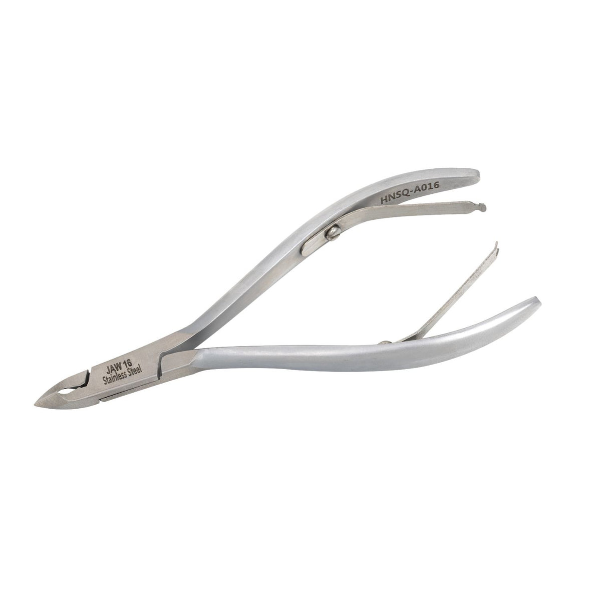 HNSQ-A016, HAAN Square Jaw Cuticle Nipper – 16, Double Spring (Matt Grey), Stainless Steel 420
