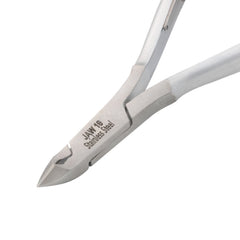 HNSS-A007 Semi-Square Head Cuticle Nipper, Matt Grey, Jaw 16, Single Spring, Stainless Steel 420