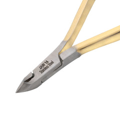 HNSS-A021, HAAN Semi-Square Jaw Cuticle Nipper – 14, Double Spring (Half Gold), Stainless Steel 420