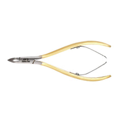 HNSS-A024 Title  HAAN Semi-Square Jaw Nipper – 16, Double Spring (Half Gold Finish), Stainless Steel 420