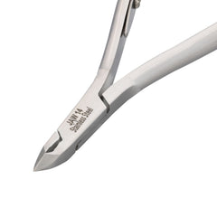 HNSS-A006 Semi-Square Head Cuticle Nipper, Polish Grey, Jaw 14, Single Spring, Stainless Steel 420