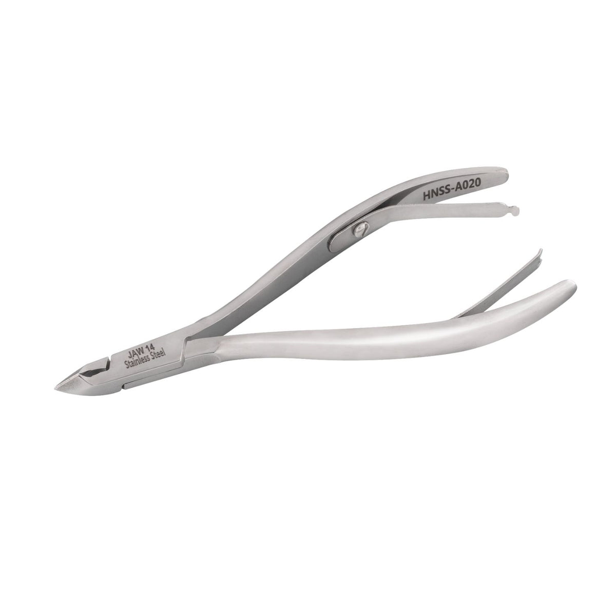 HNSS-A020, HAAN Semi-Square Jaw Cuticle Nipper – 14, Double Spring (Polish Grey), Stainless Steel 420