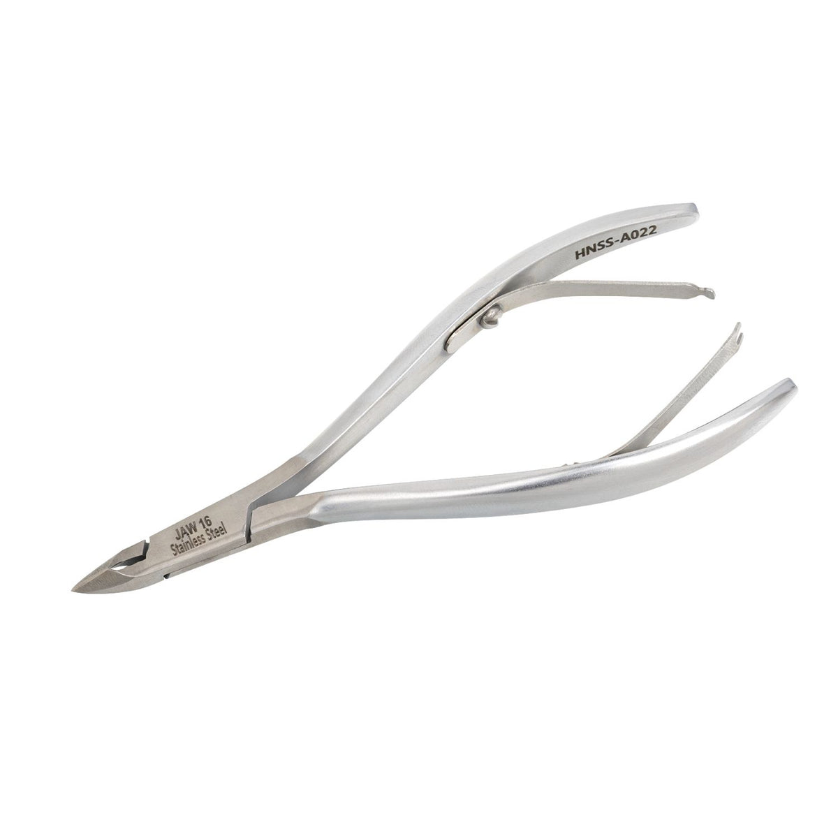HNSS-A022, HAAN Semi-Square Jaw Cuticle Nipper – 16, Double Spring (Matt Grey), Stainless Steel 420
