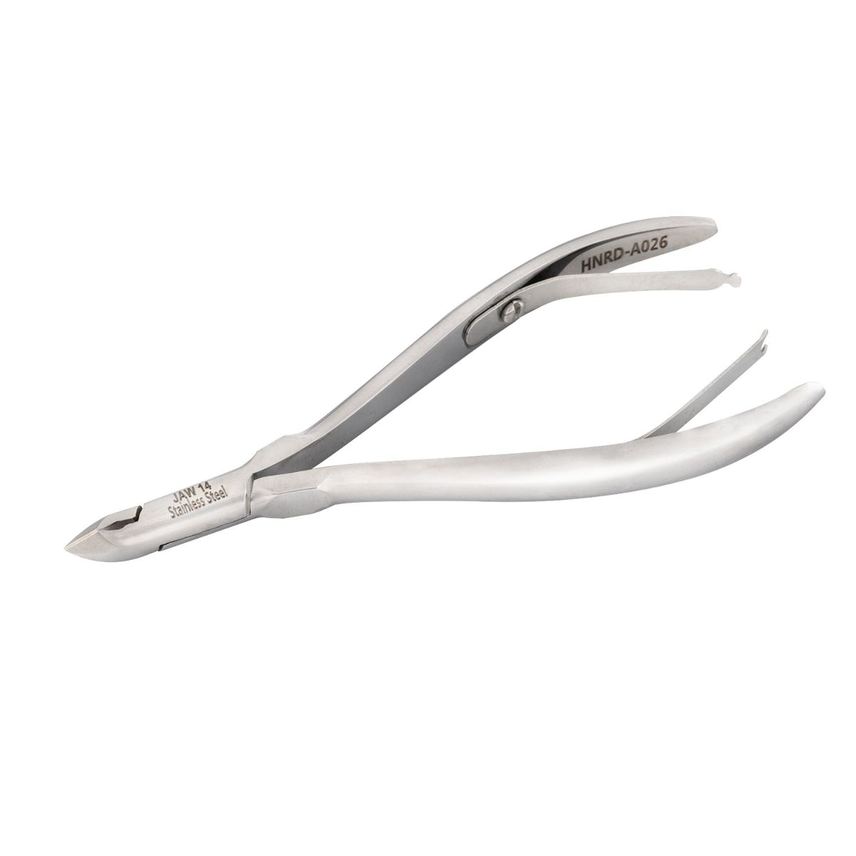 HNRD-A026,  HAAN Round Jaw Cuticle Nipper – 14, Double Spring (Polish Grey), Stainless Steel