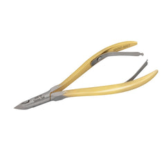 HNRD-A027,  HAAN Round Jaw Cuticle Nipper – 14, Double Spring (Half Gold) Stainless Steel 420