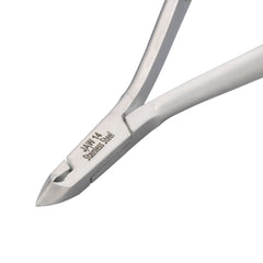 HNSS-A020, HAAN Semi-Square Jaw Cuticle Nipper – 14, Double Spring (Polish Grey), Stainless Steel 420
