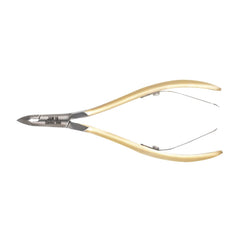 HNRD-A030, Half Gold,  Round Jaw 16,  Double Spring Cuticle Nipper | Stainless Steel 420