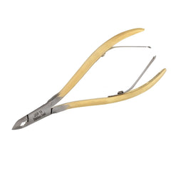 HNRD-A027,  HAAN Round Jaw Cuticle Nipper – 14, Double Spring (Half Gold) Stainless Steel 420