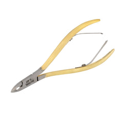 HNSQ-A015, HAAN Square Jaw Cuticle Nipper – 14, Double Spring (Half Gold), Stainless Steel 420