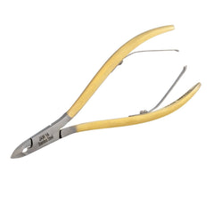 HNSS-A021, HAAN Semi-Square Jaw Cuticle Nipper – 14, Double Spring (Half Gold), Stainless Steel 420
