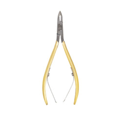 HNSQ-A015, HAAN Square Jaw Cuticle Nipper – 14, Double Spring (Half Gold), Stainless Steel 420