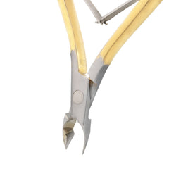 HNSS-A024 Title  HAAN Semi-Square Jaw Nipper – 16, Double Spring (Half Gold Finish), Stainless Steel 420