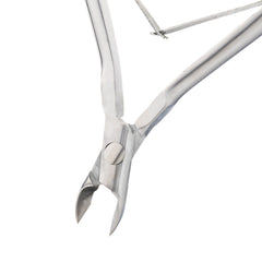 HNRD-A026,  HAAN Round Jaw Cuticle Nipper – 14, Double Spring (Polish Grey), Stainless Steel