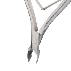 HNSS-A020, HAAN Semi-Square Jaw Cuticle Nipper – 14, Double Spring (Polish Grey), Stainless Steel 420
