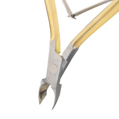 HNSQ-A018, HAAN Square Jaw cuticle Nipper – 16, Double Spring (Half Gold), Stainless steel