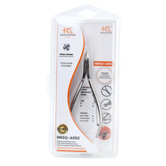 HNSQ-A002 Square Head HAAN Cuticle Nipper, (Polish Grey), Jaw 14, Single Spring, Stainless Steel 420