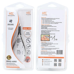 HNSQ-A002 Square Head HAAN Cuticle Nipper, (Polish Grey), Jaw 14, Single Spring, Stainless Steel 420