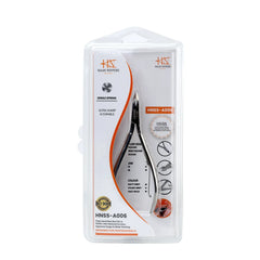 HNSS-A006 Semi-Square Head Cuticle Nipper, Polish Grey, Jaw 14, Single Spring, Stainless Steel 420