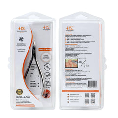 HNSS-A006 Semi-Square Head Cuticle Nipper, Polish Grey, Jaw 14, Single Spring, Stainless Steel 420