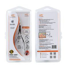 HNSS-A007 Semi-Square Head Cuticle Nipper, Matt Grey, Jaw 16, Single Spring, Stainless Steel 420