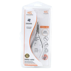 HNSQ-A013, HAAN Square Jaw Cuticle Nipper – 14, Double Spring (Matt Grey), Stainless Steel 420