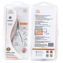 HNSQ-A013, HAAN Square Jaw Cuticle Nipper – 14, Double Spring (Matt Grey), Stainless Steel 420