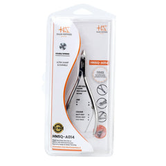 HNSQ-A014, HAAN Square Jaw Cuticle Nipper – 14, Double Spring (Polish Grey), Stainless Steel 420