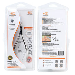 HNSQ-A014, HAAN Square Jaw Cuticle Nipper – 14, Double Spring (Polish Grey), Stainless Steel 420