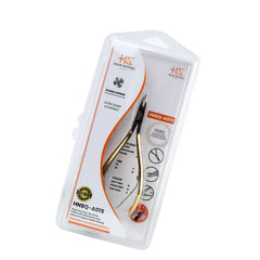 HNSQ-A015, HAAN Square Jaw Cuticle Nipper – 14, Double Spring (Half Gold), Stainless Steel 420