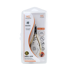 HNSQ-A015, HAAN Square Jaw Cuticle Nipper – 14, Double Spring (Half Gold), Stainless Steel 420