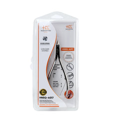 HNSQ-A017, HAAN Square Jaw Cuticle Nipper – 16, Double Spring (Polish Grey), Stainless Steel 420