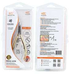HNSQ-A018, HAAN Square Jaw cuticle Nipper – 16, Double Spring (Half Gold), Stainless steel