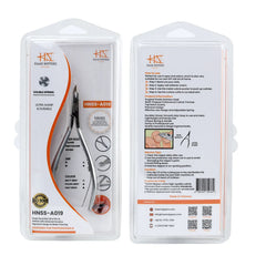 HNSS-A019,  HAAN Semi-Square Jaw  Cuticle Nipper – 14, Double Spring (Matt Grey), Stainless Steel 420