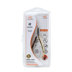 HNSS-A021, HAAN Semi-Square Jaw Cuticle Nipper – 14, Double Spring (Half Gold), Stainless Steel 420