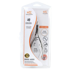 HNSS-A023,  HAAN Semi-Square Jaw Cuticle Nipper – 16, Double Spring (Polish Grey), Stainless Steel 420