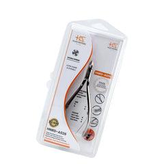 HNRD-A026,  HAAN Round Jaw Cuticle Nipper – 14, Double Spring (Polish Grey), Stainless Steel