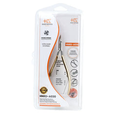 HNRD-A030, Half Gold,  Round Jaw 16,  Double Spring Cuticle Nipper | Stainless Steel 420