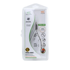 HNSQ-B031 Square Head Cuticle Nipper, Jaw 14, Single Spring, Matt Grey, Stainless Steel 420