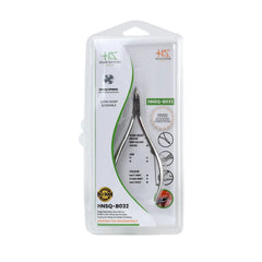 HNSQ-B032 Square Head Cuticle Nipper, Jaw 14, Single Spring, Polish Grey, Stainless Steel 420