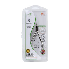 HNSQ-B034 Square Head Cuticle Nipper, Jaw 16, Single Spring, Polish Grey, Stainless Steel 420
