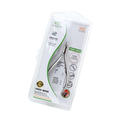 HNSS-B036 Semi-Square Head Cuticle Nipper, Jaw 14, Single Spring, Polish Grey, Stainless Steel 420