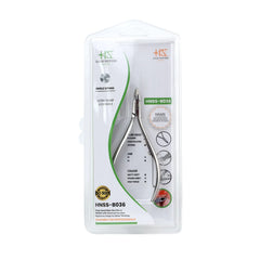 HNSS-B036 Semi-Square Head Cuticle Nipper, Jaw 14, Single Spring, Polish Grey, Stainless Steel 420